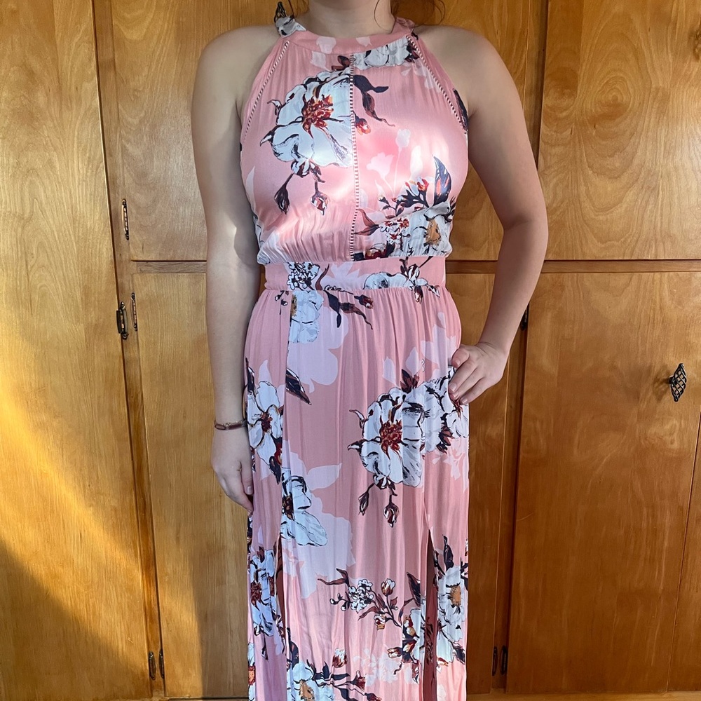 Floral Pink Maxi Dress
